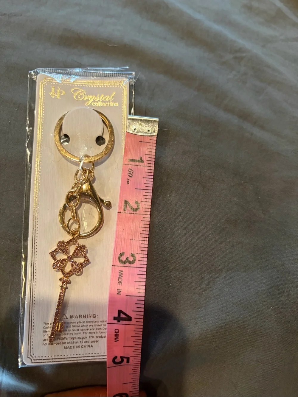 Pink crystal key bagcharm/keychain